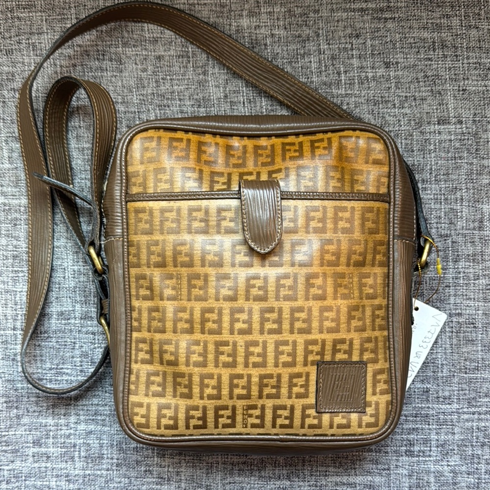 Fendi Brown Crossbody Bag with Iconic Fendi Monogram